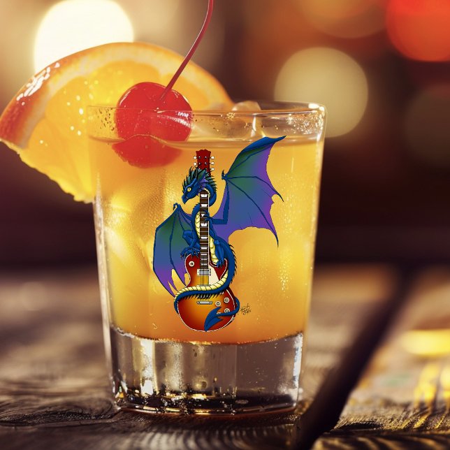 Vaso De Chupito Blue Dragon Sunburst Guitar Music (Subido por el creador)