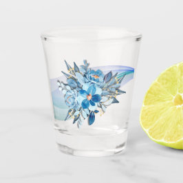 Vaso De Chupito Blue Floral Shotglass Wedding Favor