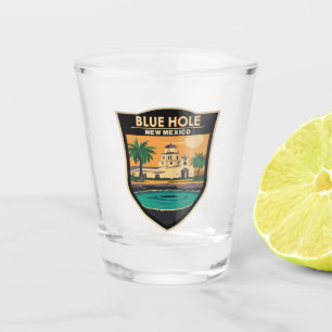 Vaso De Chupito Blue Hole New Mexico Travel Art Badge