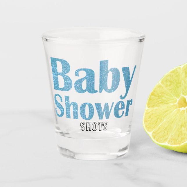 Vaso De Chupito Blue Purpurina Boy Baby Shower Shots (Anverso)