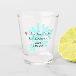 Vaso De Chupito Blue snowflakes holiday camping house place date