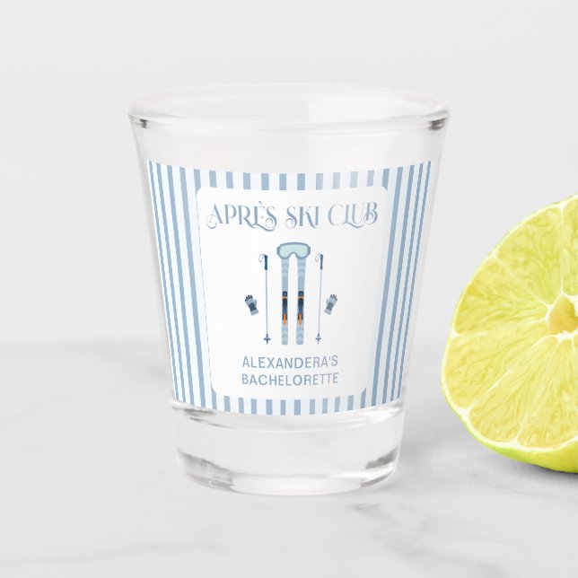 Vaso De Chupito Blue Winter Apres Ski Bachelorette Party (Anverso)