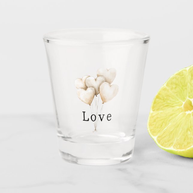 Vaso De Chupito Blush Cream Hearts Balloons Love (Anverso)