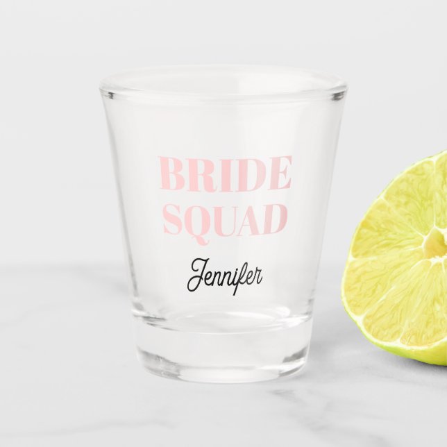 Vaso De Chupito Blush Pink Wedding Bride Squad Personalized (Anverso)