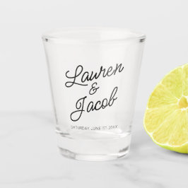 Vaso De Chupito Boda blanco negro Minimalista moderno mínimo