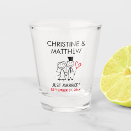 Vaso De Chupito Boda Bride Groom Stick Figura Personalizado Cuto