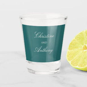 Vaso De Chupito Boda Clásica Teal Dinero Antiguo
