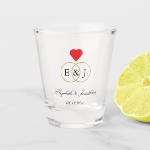 Vaso De Chupito Boda de anillos entrelazados