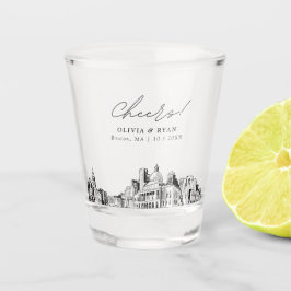 Vaso De Chupito Boda de Boston a favor de las ovaciones personaliz