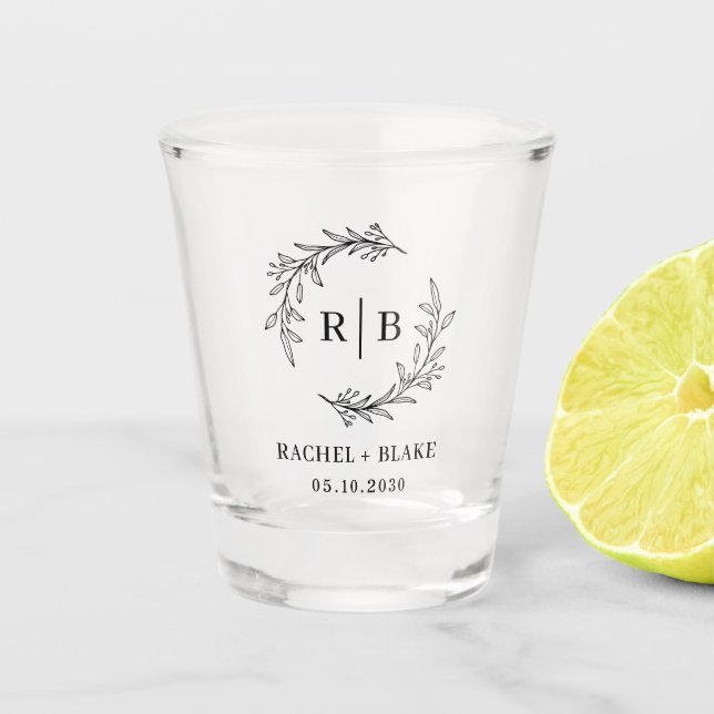 Vaso De Chupito Boda de Corona Rústica Bridal Shower Compromiso (Anverso)