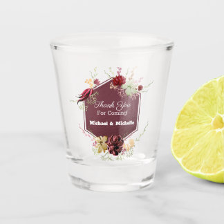 Vaso De Chupito Boda De Flores Marrones Rústicas Gracias Por Favor