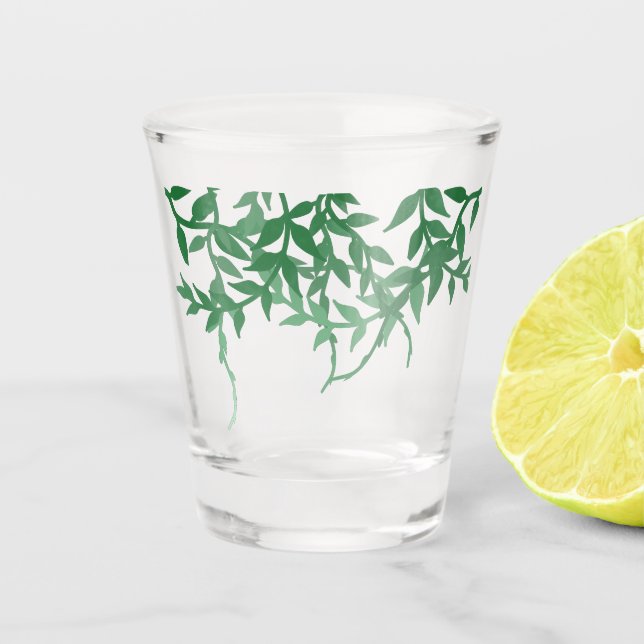 Vaso De Chupito Boda de hojas botánicas rusas (Anverso)