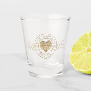 Vaso De Chupito Boda de oro francés Romance Heart Gold ID870