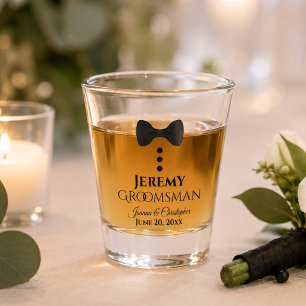 Vaso De Chupito Boda de Padrino de Traje de Gala Negro Lindo