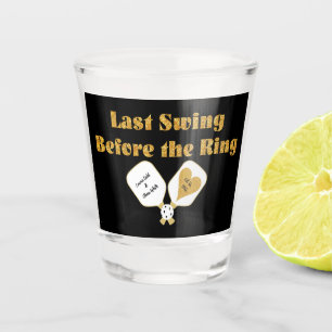 Vaso De Chupito Boda de Pickleball Personalizado Negro y Dorado