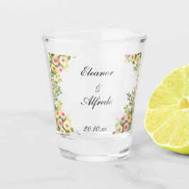 Vaso De Chupito Boda de Rosa Acuarela 