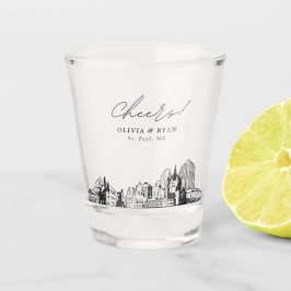 Vaso De Chupito Boda de San Pablo Favor de la Salud Personalizada