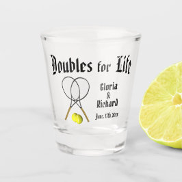Vaso De Chupito Boda de tenis en Doubles for Life