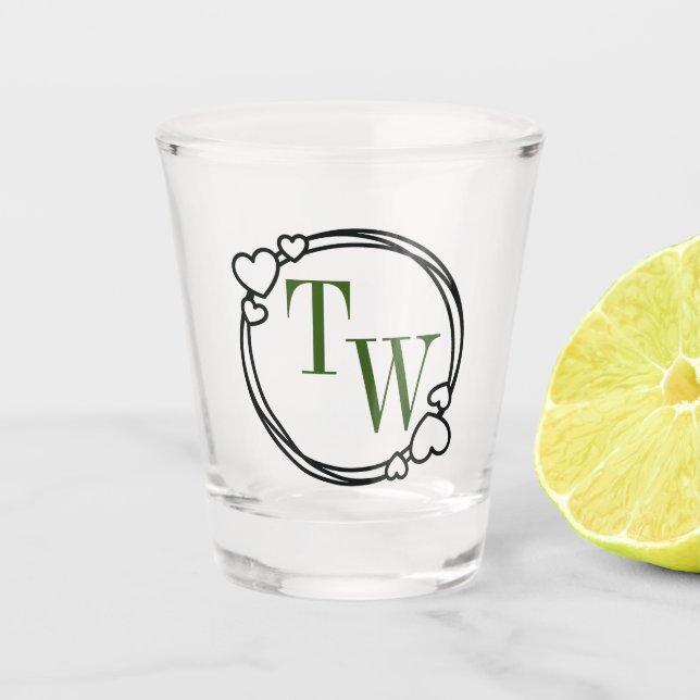 Vaso De Chupito Boda del corazón Keepsake (Anverso)