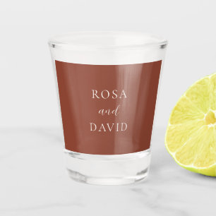 Vaso De Chupito Boda Editorial Moderno de Cobre Rústico