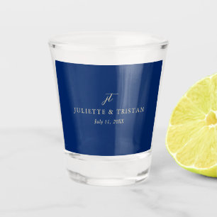 Vaso De Chupito Boda elegante de navy clásico y crema