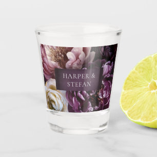 Vaso De Chupito Boda floral maximalista elegante de color púrpura
