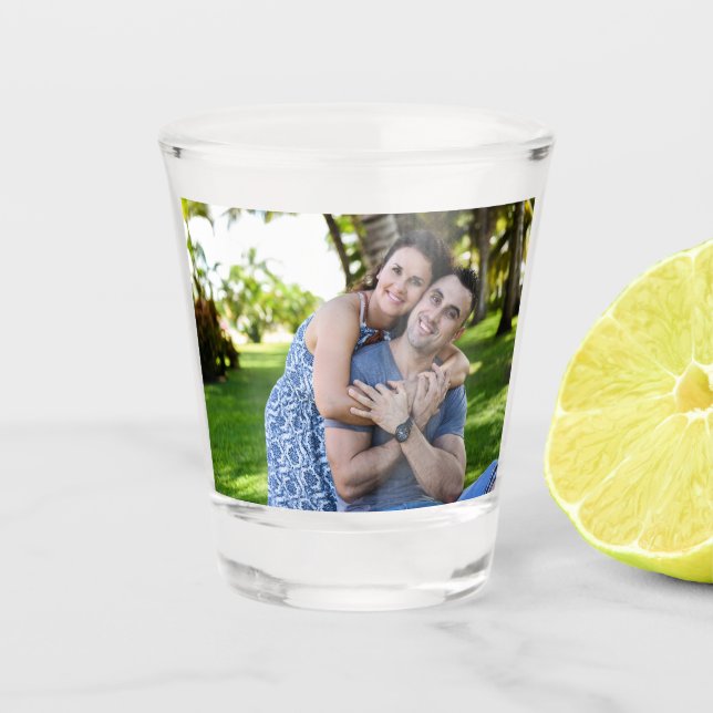 Vaso De Chupito BODA FOTOGRÁFICO personalizado DISPARÓ VIDRIO (Anverso)