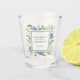 Vaso De Chupito Boda Hidrangea Azul