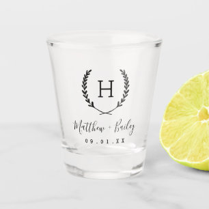 Vaso De Chupito Boda Laurel Escudo Monograma