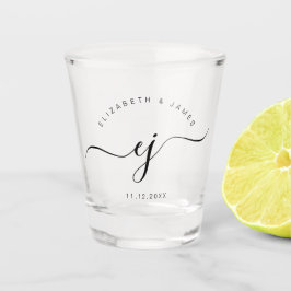 Vaso De Chupito Boda Minimalista Monograma Script