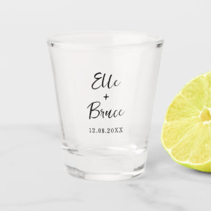 Vaso De Chupito Boda Minimalista Tipografía Moderna
