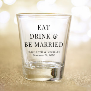Vaso De Chupito Boda Moderna Come Bebe y Cásate