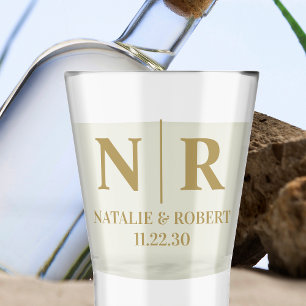 Vaso De Chupito Boda Monograma Novia Y Groom Iniciales