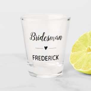 Vaso De Chupito Boda Monogramado de escritura Black Script de Brid