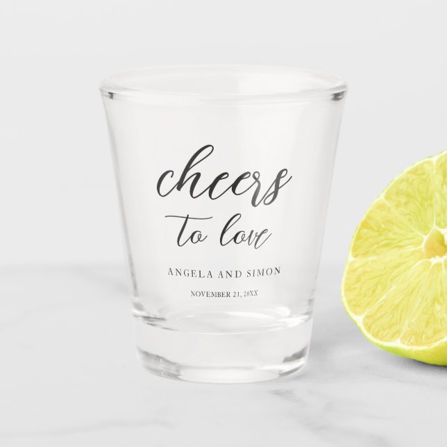 Vaso De Chupito Boda Neutral Moderna y Elegante (Anverso)