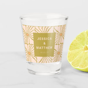 Vaso De Chupito Boda personalizada botánica Groovy Retro Chartreus