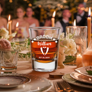 Vaso De Chupito Boda Personalizada del Novio Moderno