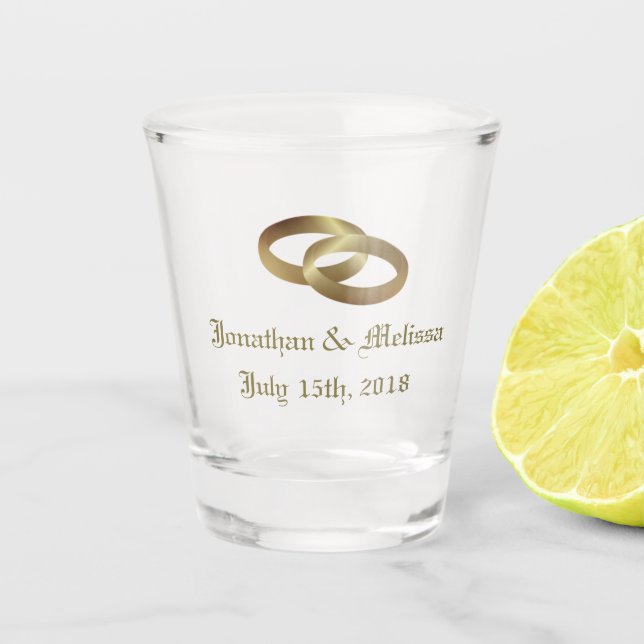 Vaso De Chupito Boda personalizado Keepsake Shot Glass (Anverso)
