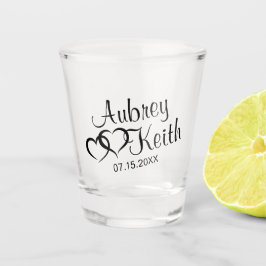 Vaso De Chupito Boda recibe gafas con el nombre de novia y novio