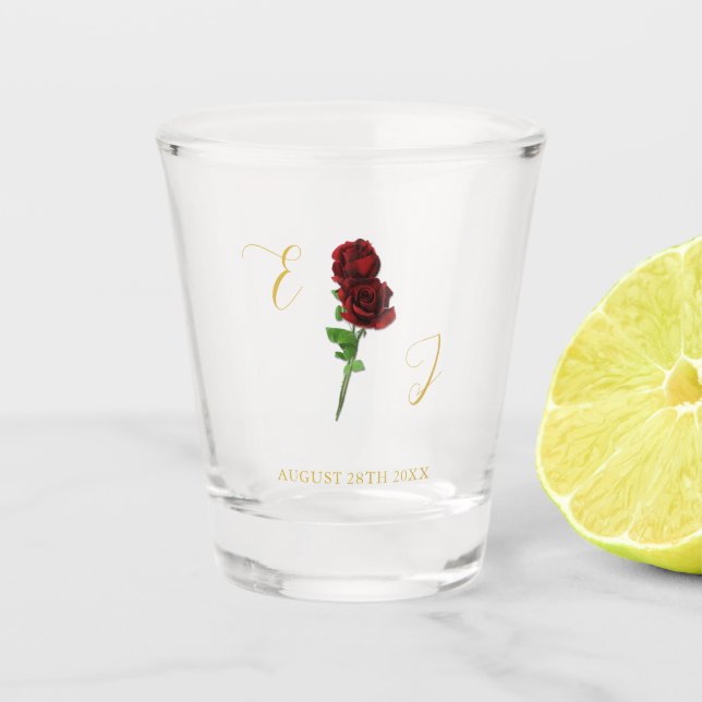 Vaso De Chupito Boda Rosa de Ivory Gold (Anverso)