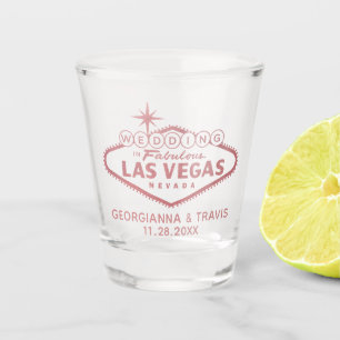 Vaso De Chupito Boda Rosa de oro de Las Vegas - Favor de la novia 