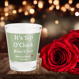 Vaso De Chupito Boda Rústica Verde Salvia Es Hora de Beber Persona
