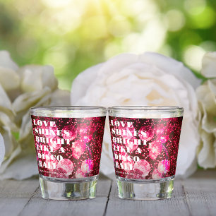 Vaso De Chupito Bodas de recién casados con bolas de discoteca ret
