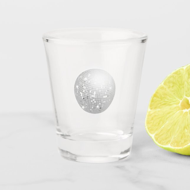 Vaso De Chupito Bola de Disco de Plata Retro 70 (Anverso)