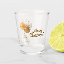 Bolas de Navidad doradas y blancas con texto perso