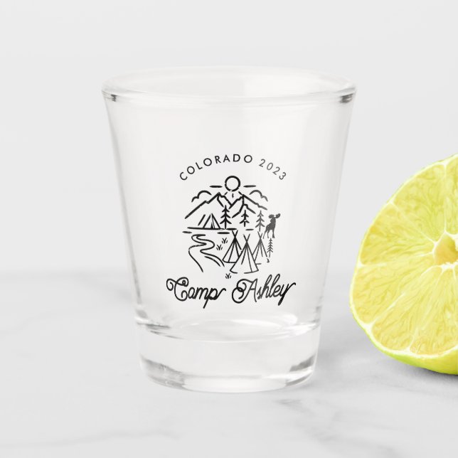 Vaso De Chupito Bolsa de Tote Personalizada de Bachelorette Camp (Anverso)