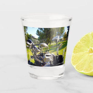 Vaso De Chupito Bolsa Llena De Clubes De Golf, Vidrio Calentado