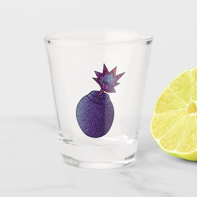 Vaso De Chupito Bomba de galaxia purpurina (Anverso)