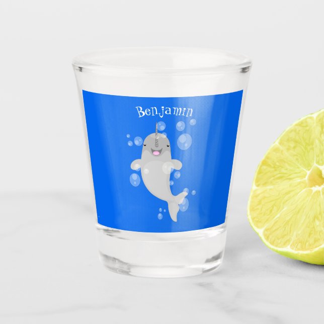 Vaso De Chupito Bombillas de narguile alegres, ilustracion persona (Anverso)