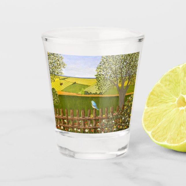 Vaso De Chupito Bonita vista blanca (Anverso)